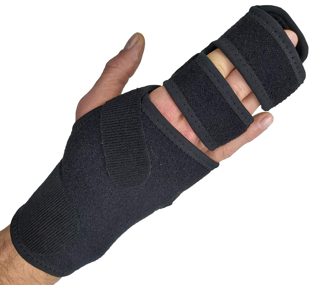 [Australia - AusPower] - Trigger Finger Splint Finger Brace – Supports Two or Three Fingers. Help Broken Fingers Hand Contractures, Arthritis, Tendonitis, Mallet Fingers or Hand Splint for Metacarpal Fractures (Right - S/Med) Small/Medium (Pack of 1) Right 