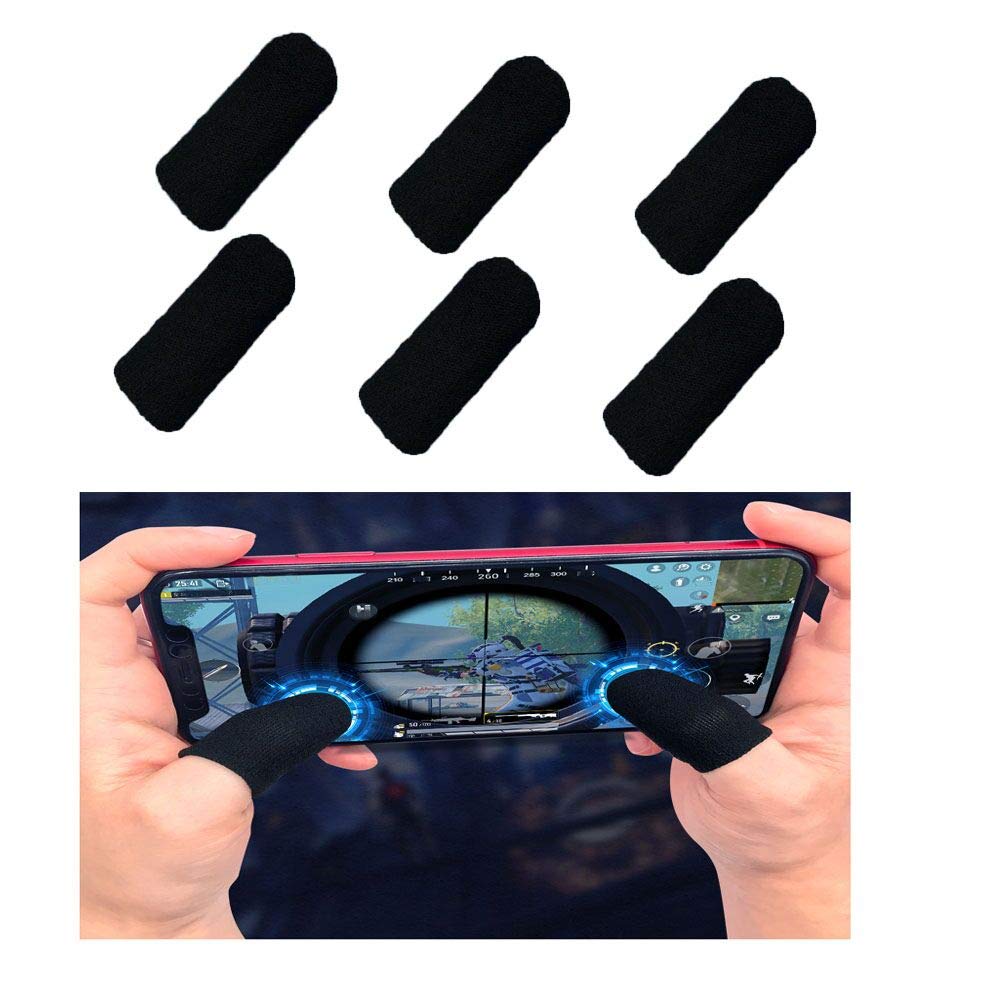 [Australia - AusPower] - Ultra-Thin Gaming Finger cot, Anti-Skid and Sweat-Proof Touch Screen Positioning Artifact,PUBG Mobile Games Finger cot (6 Pieces) 