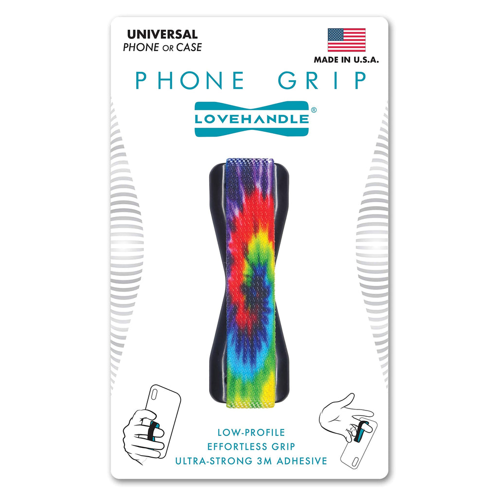 [Australia - AusPower] - LoveHandle Universal Phone Grip for Most Smartphones, Mini Tablets and Cases, Tie Dye Design Elastic Strap with Black Base, lh-01-tiedye LH-01 (Universal Grip) 