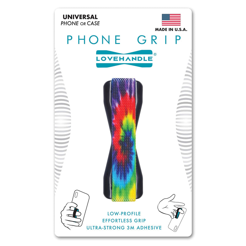 [Australia - AusPower] - LoveHandle Universal Phone Grip for Most Smartphones, Mini Tablets and Cases, Tie Dye Design Elastic Strap with Black Base, lh-01-tiedye LH-01 (Universal Grip) 