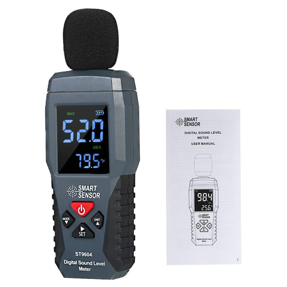 [Australia - AusPower] - Handheld Sound Level Meter,LCD Decibel Meter,Mini Digital Noise Meter,Decibel Tester,Decibel Alarm,with Red Black Light Alarm and Sound Alarm,Range 30-130dBA 
