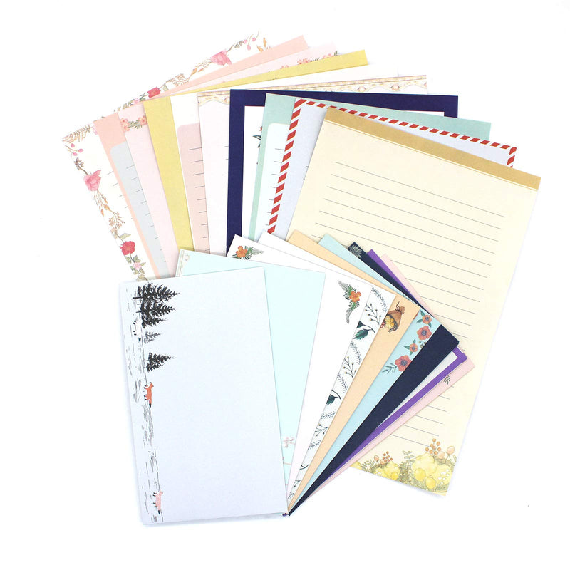 [Australia - AusPower] - Stationary Paper and Envelopes Set, 90 PCS Stationary Set for Women Girls and Men Boys Cute Stationary Writing Stationery Paper with 30 Envelope - 60 Letter paper (8.27x5.71 inch) With Tape. 