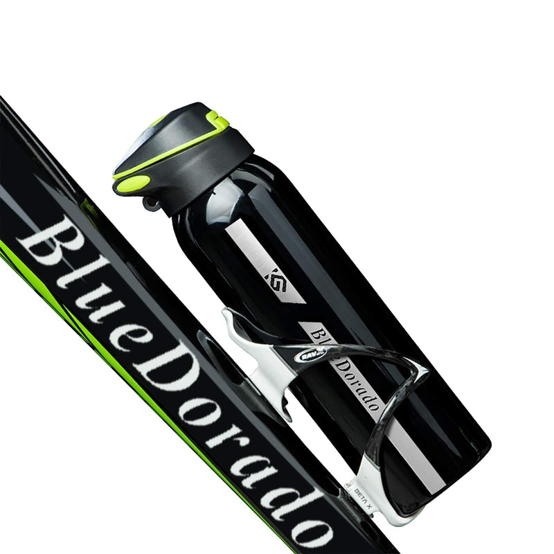 [Australia - AusPower] - BlueDorado Bicycle Water Bottle, Vacuum Stainless Steel Cycling Water Bottle, Modern Double Walled Simple Thermo Mug, Insulated Bike Water Bottle with Straw Lid & Flex Cap, BPA-Free,18 Oz Black 