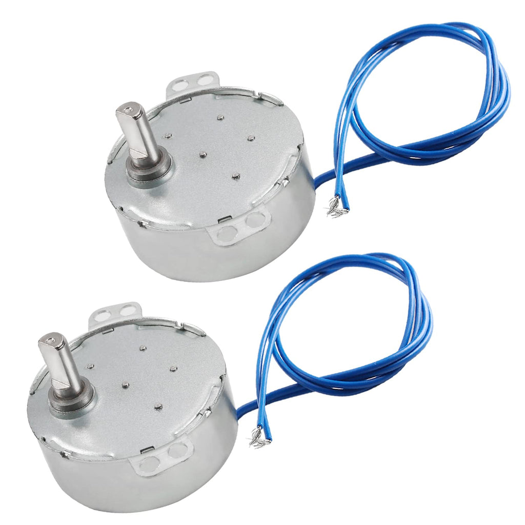 [Australia - AusPower] - Fielect 2Pcs Synchronous Motor AC 110V 2.5-3RPM Turntable Motor CW/CCW Direction 4W TYC-50 Single Flat Shaft Flat Shaft CW/CCW 2Pcs 