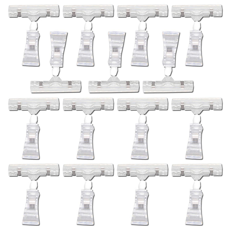 [Australia - AusPower] - MY MIRONEY Plastic Merchandise Sign Clip 15-Pack Rotatable Sign Clips Clear Price Display Clip Holder Stand,4.1" Height 4.1“ 