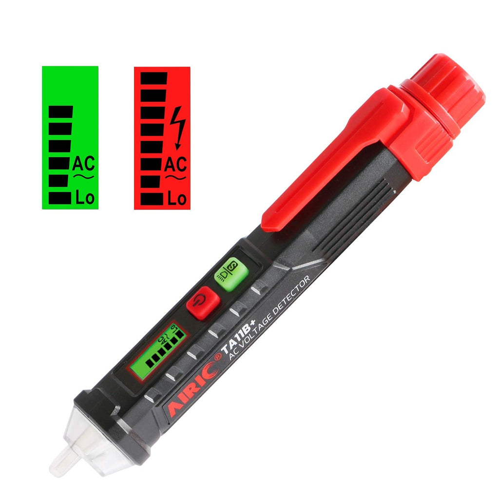 [Australia - AusPower] - AIRIC AC Voltage Tester Non-Contact Pen Electrical Tester Xmas with Dual Range AC 12V-1000V/48V-1000V, LED Flashlight, Beeper Alarm, Null/Live Wires Voltage Detector Red(12V-1000V/48V-1000V) 