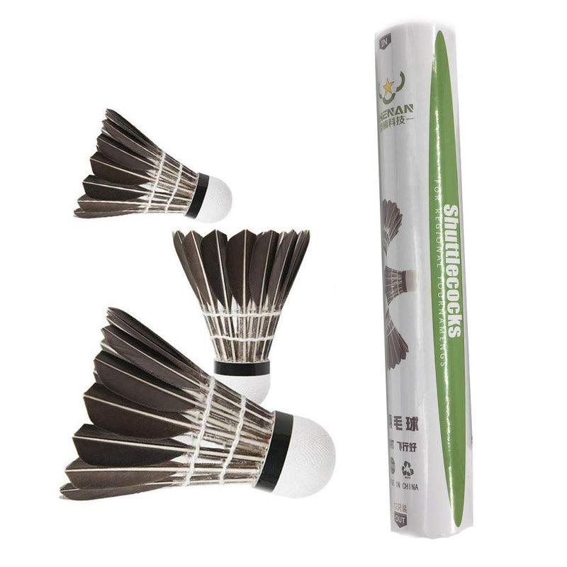 [Australia - AusPower] - ZHENAN 12-Pack Advanced Feather Badminton Shuttlecocks Birdies with Great Stability and Durability, Shuttlecocks Indoor Outdoor Sports Hight Speed Training Badminton Balls 