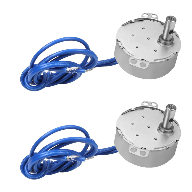 [Australia - AusPower] - Fielect 2Pcs Synchronous Motor AC 110V 8-10RPM Turntable Motor CW Direction 4W TYC-50 Horizontal Hole Tapping Shaft Cross Hole Hollow Shaft CW 2Pcs 