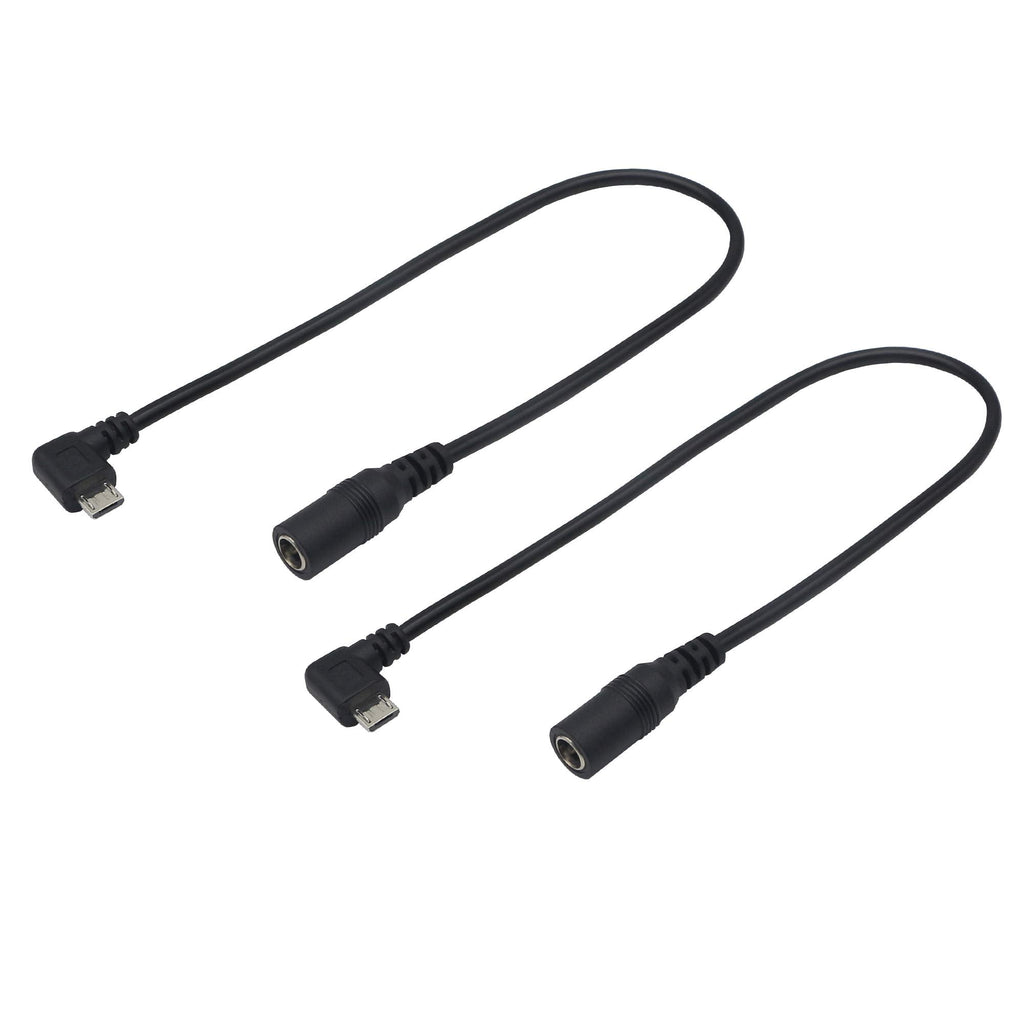 [Australia - AusPower] - 29cm Micro DC Power Adapter DC5.5x2.1mm to Micro USB 5V DC Power Supply Charging Cables Connector YOUCHENG for Cellphone, Tablet and MP3 (2-Pack 