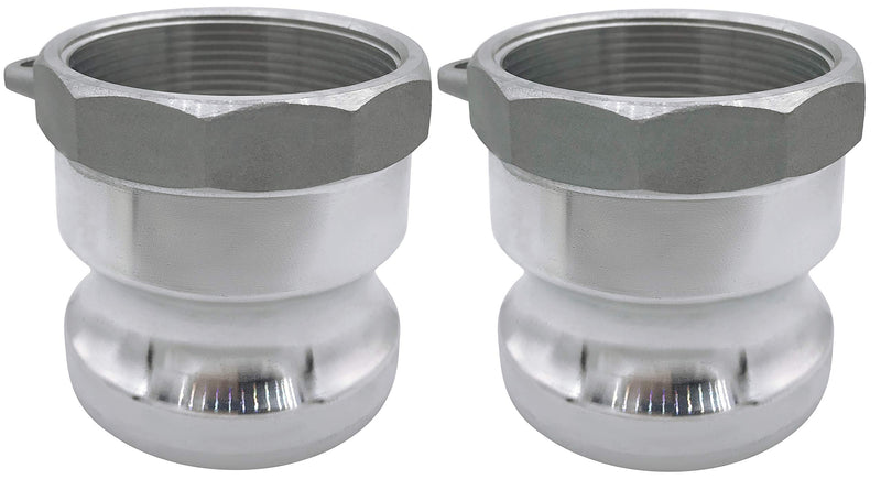 [Australia - AusPower] - RosyOcean (2 Pack) Global Cam & Groove Hose Fitting Aluminum Type A 2″ Male Camlock x 2″ Female NPT 