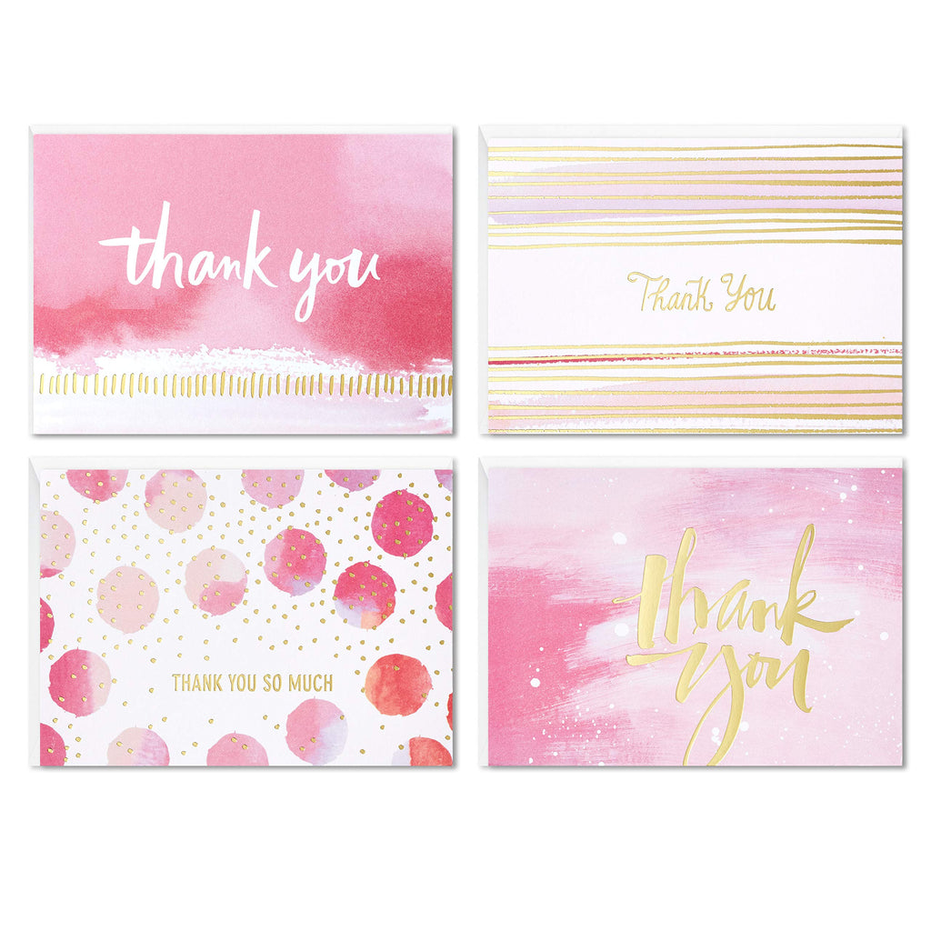 [Australia - AusPower] - Hallmark Thank You Cards Assortment, Pink and Gold Watercolor (40 Thank You Notes with Envelopes for Wedding, Bridal Shower, Baby Shower, Business, Graduation) 