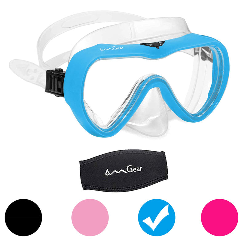 [Australia - AusPower] - OMGear Diving Mask Snorkeling Gear Kids Adult Snorkel Mask Dive Goggles Silicone Swim Glasses with Nose Cover for Scuba Free Diving Spearfishing Neoprene Strap Cover Impact Resistance 