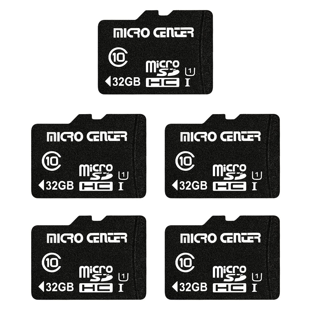 [Australia - AusPower] - Micro Center 32GB Class 10 Micro SDHC Flash Memory Card with Adapter for Mobile Device Storage Phone, Tablet, Drone & Full HD Video Recording - 80MB/s UHS-I, C10, U1 (5 Pack) 32GB - 5 pack 