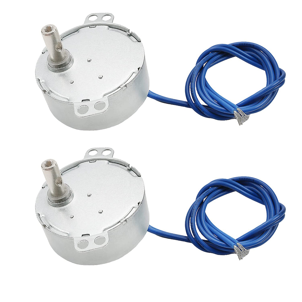 [Australia - AusPower] - Fielect 2Pcs Synchronous Motor AC 110V 60-70RPM Turntable Motor CW/CCW Direction 4W TYC-50 Horizontal Hole Tapping Shaft 60-70 CW/CCW 2Pcs 