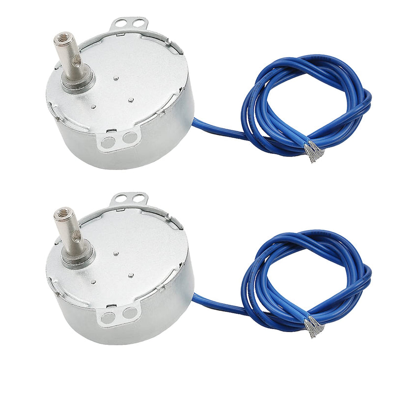 [Australia - AusPower] - Fielect 2Pcs Synchronous Motor AC 110V 60-70RPM Turntable Motor CW/CCW Direction 4W TYC-50 Horizontal Hole Tapping Shaft 60-70 CW/CCW 2Pcs 