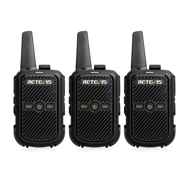 [Australia - AusPower] - Retevis RT15 Mini Walkie Talkie 3 Pack,Small 2 Way Radios Walkie Talkies Long Range,Compact,Walky Talky Rechargeable for Family School Camping Hiking 