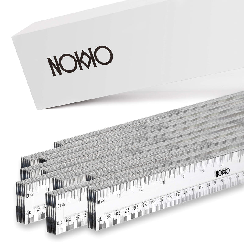 [Australia - AusPower] - NOKKO Clear Plastic Rulers Bulk 50 Piece Pack - Transparent 12 Inch / 30 Centimeter Ruler Class Set - Easy to Read School and Office Supplies for Kids, Students, Teachers and Artists 