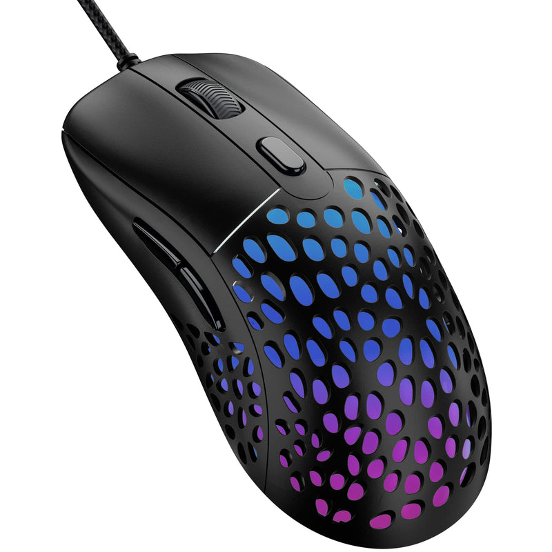[Australia - AusPower] - Blade Hawks RGB Wired USB Mouse for Computers, 60g Ultra-Lightweight Honeycomb Computer Mice, Gaming Mouse with 6 Function Buttons, 7 Backlight, 6400 Adjustable DPI Compatible with Windows PC, Laptop 