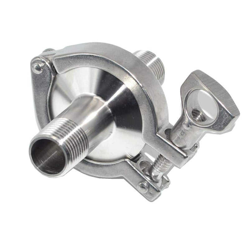 [Australia - AusPower] - Beduan Stainless Steel 3/4 Inch NPT Male Threaded Sanitary Pipe Fittings Tri Clamp Tri-clover Set with Silicone Gasket (Pipe Size: 3/4 Inch DN20) Male Threaded Pipe Size: 3/4 Inch 