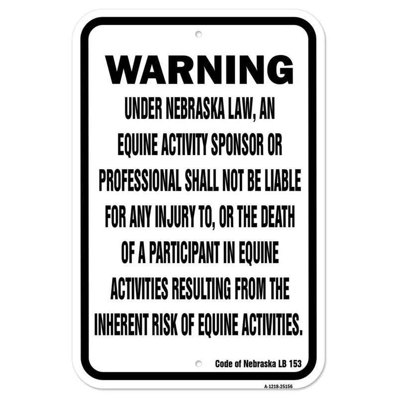 [Australia - AusPower] - Nebraska Equine | 12" X 18" Heavy-Gauge Aluminum Rust Proof Parking Sign | Protect Your Business & Municipality | Made in The USA 