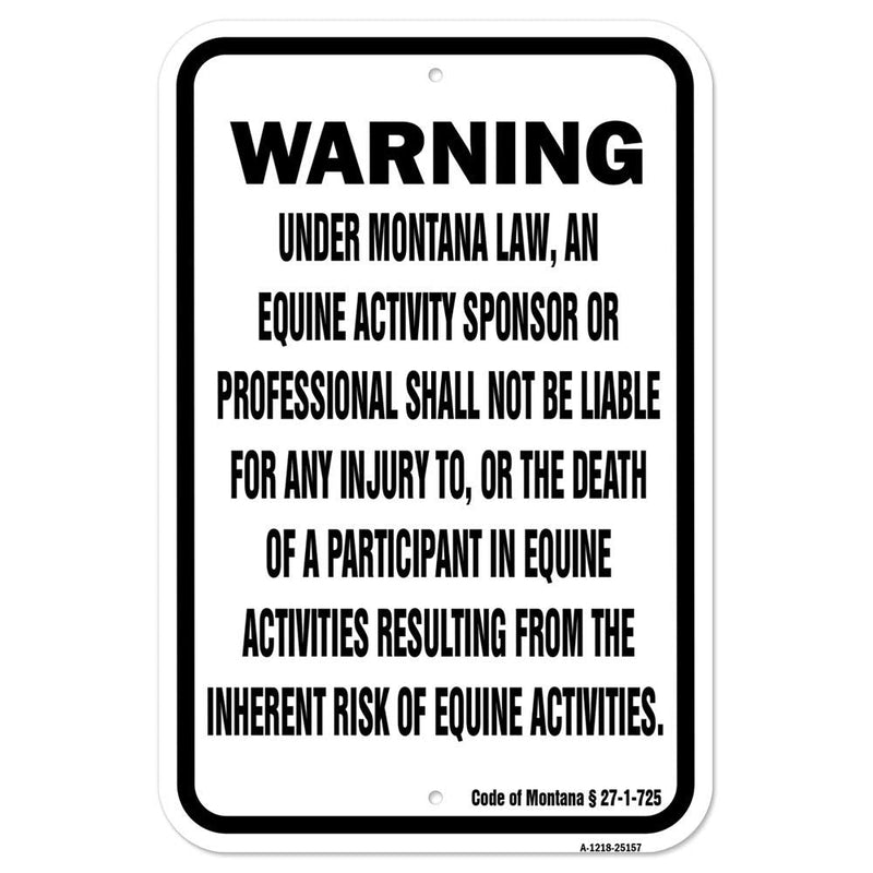 [Australia - AusPower] - Montana Equine | 12" X 18" Heavy-Gauge Aluminum Rust Proof Parking Sign | Protect Your Business & Municipality | Made in The USA 