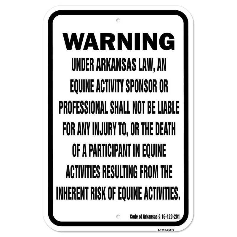[Australia - AusPower] - Arkansas Equine | 12" X 18" Heavy-Gauge Aluminum Rust Proof Parking Sign | Protect Your Business & Municipality | Made in The USA 