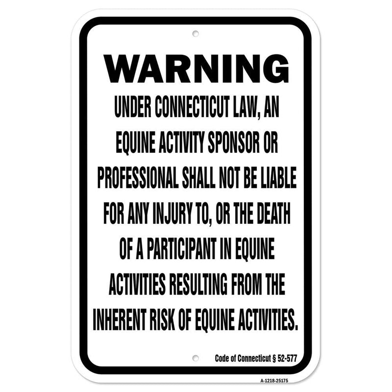 [Australia - AusPower] - Connecticut Equine | 12" X 18" Heavy-Gauge Aluminum Rust Proof Parking Sign | Protect Your Business & Municipality | Made in The USA 
