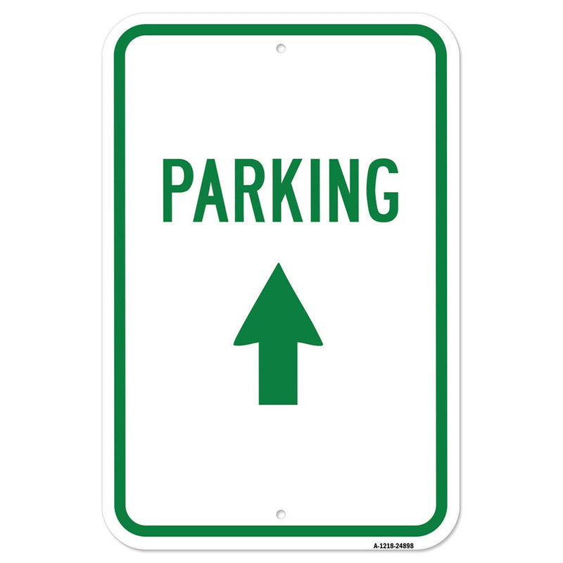 [Australia - AusPower] - Parking with Up Arrow | 12" X 18" Heavy-Gauge Aluminum Rust Proof Parking Sign | Protect Your Business & Municipality | Made in The USA 