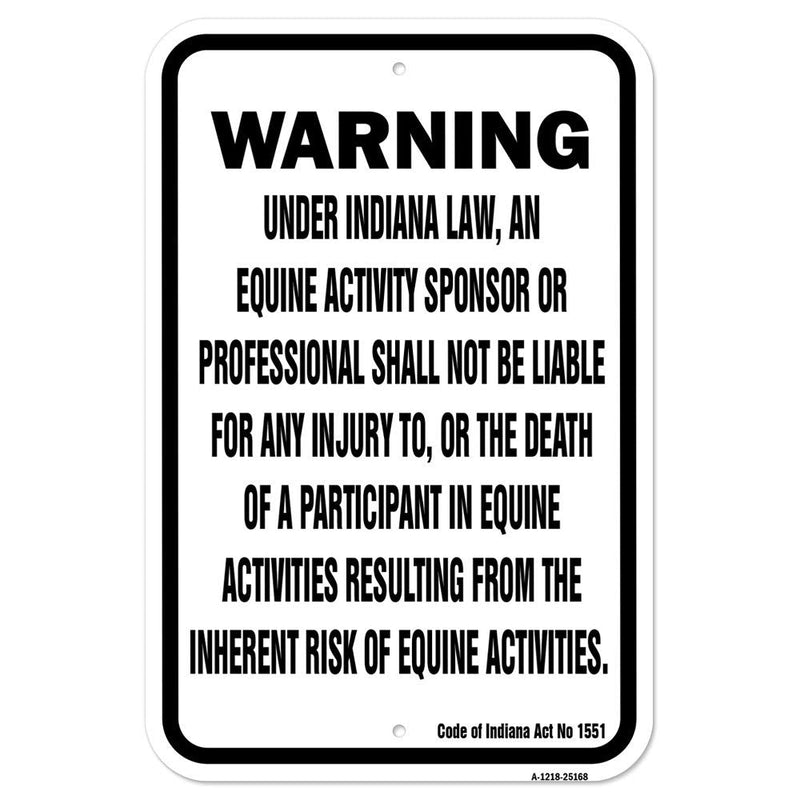 [Australia - AusPower] - Indiana Equine | 12" X 18" Heavy-Gauge Aluminum Rust Proof Parking Sign | Protect Your Business & Municipality | Made in The USA 