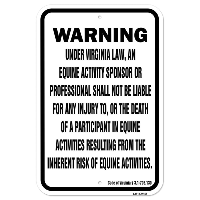[Australia - AusPower] - Virginia Equine | 12" X 18" Heavy-Gauge Aluminum Rust Proof Parking Sign | Protect Your Business & Municipality | Made in The USA 