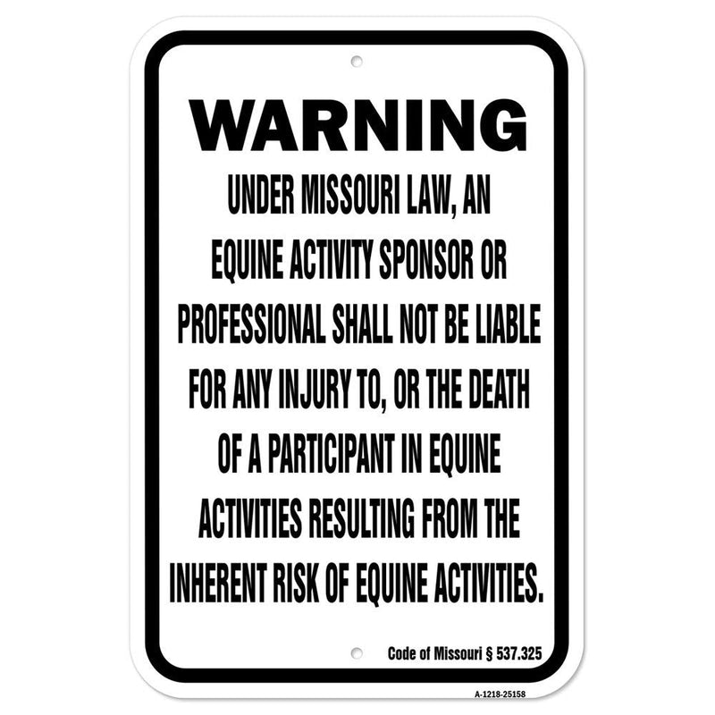 [Australia - AusPower] - Missouri Equine | 12" X 18" Heavy-Gauge Aluminum Rust Proof Parking Sign | Protect Your Business & Municipality | Made in The USA 