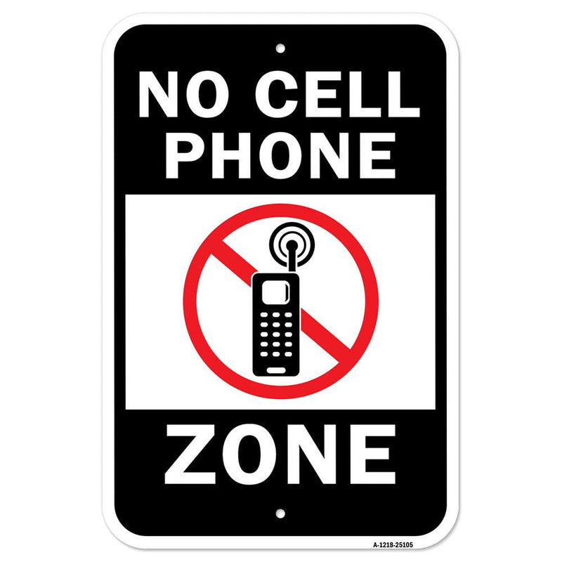 [Australia - AusPower] - No Cell Phone Zone | 12" X 18" Heavy-Gauge Aluminum Rust Proof Parking Sign | Protect Your Business & Municipality | Made in The USA 