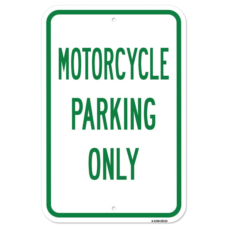 [Australia - AusPower] - Motorcycle Parking Only | 12" X 18" Heavy-Gauge Aluminum Rust Proof Parking Sign | Protect Your Business & Municipality | Made in The USA 