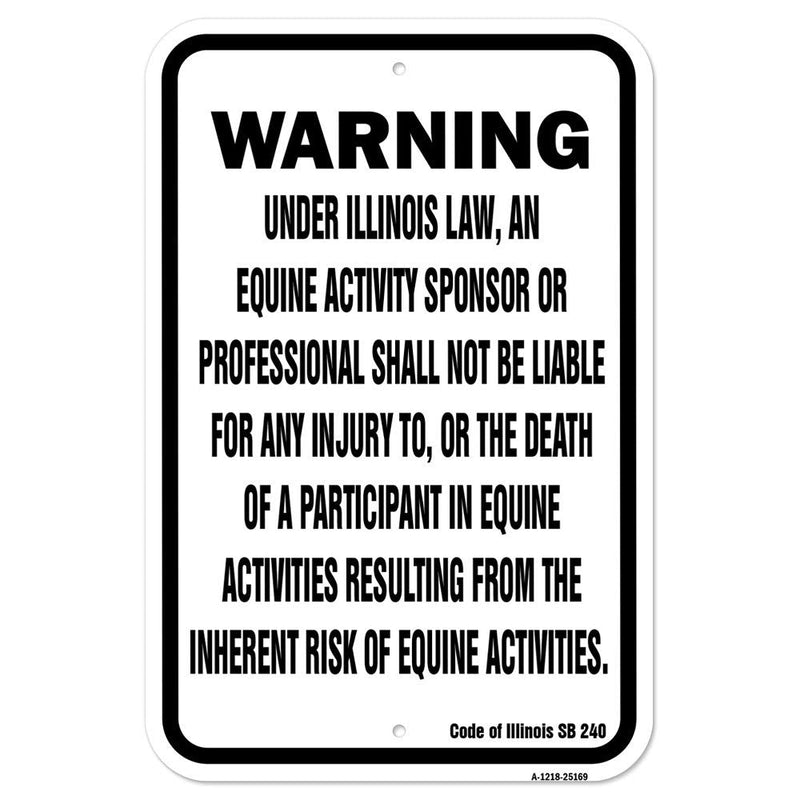 [Australia - AusPower] - Illinois Equine | 12" X 18" Heavy-Gauge Aluminum Rust Proof Parking Sign | Protect Your Business & Municipality | Made in The USA 