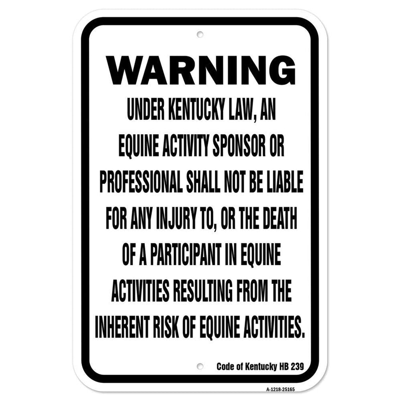 [Australia - AusPower] - Kentucky Equine | 12" X 18" Heavy-Gauge Aluminum Rust Proof Parking Sign | Protect Your Business & Municipality | Made in The USA 