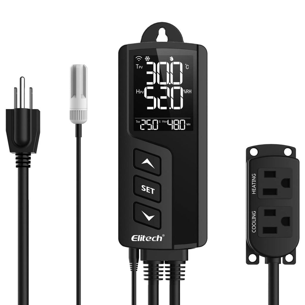 [Australia - AusPower] - Elitech STC-1000WiFi TH Pre-Wired Humidity Temperature Controller 110V 1100W Mushroom Greenhouse Homebrew 