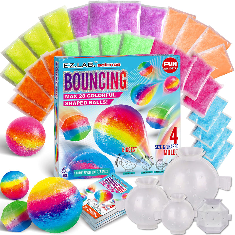 [Australia - AusPower] - Big Bouncy Ball Kit, FunKidz Kids DIY Ultimate Magic Bouncy Ball Making Kit Science Craft Projects for Boys Ages 8-12 Includes Jumbo Size Balls Model 