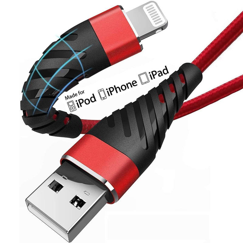 [Australia - AusPower] - iPhone Charger Cable 3ft for [Apple MFi Certified],(2 Pack) CyvenSmart 3 Foot Lightning Cable Fast Charging Cord 3 Feet for iPhone 12 11 Pro X XS Max XR/8 Plus/7 Plus/6/6s Plus/5s /5c/iPad Red 3 ft 