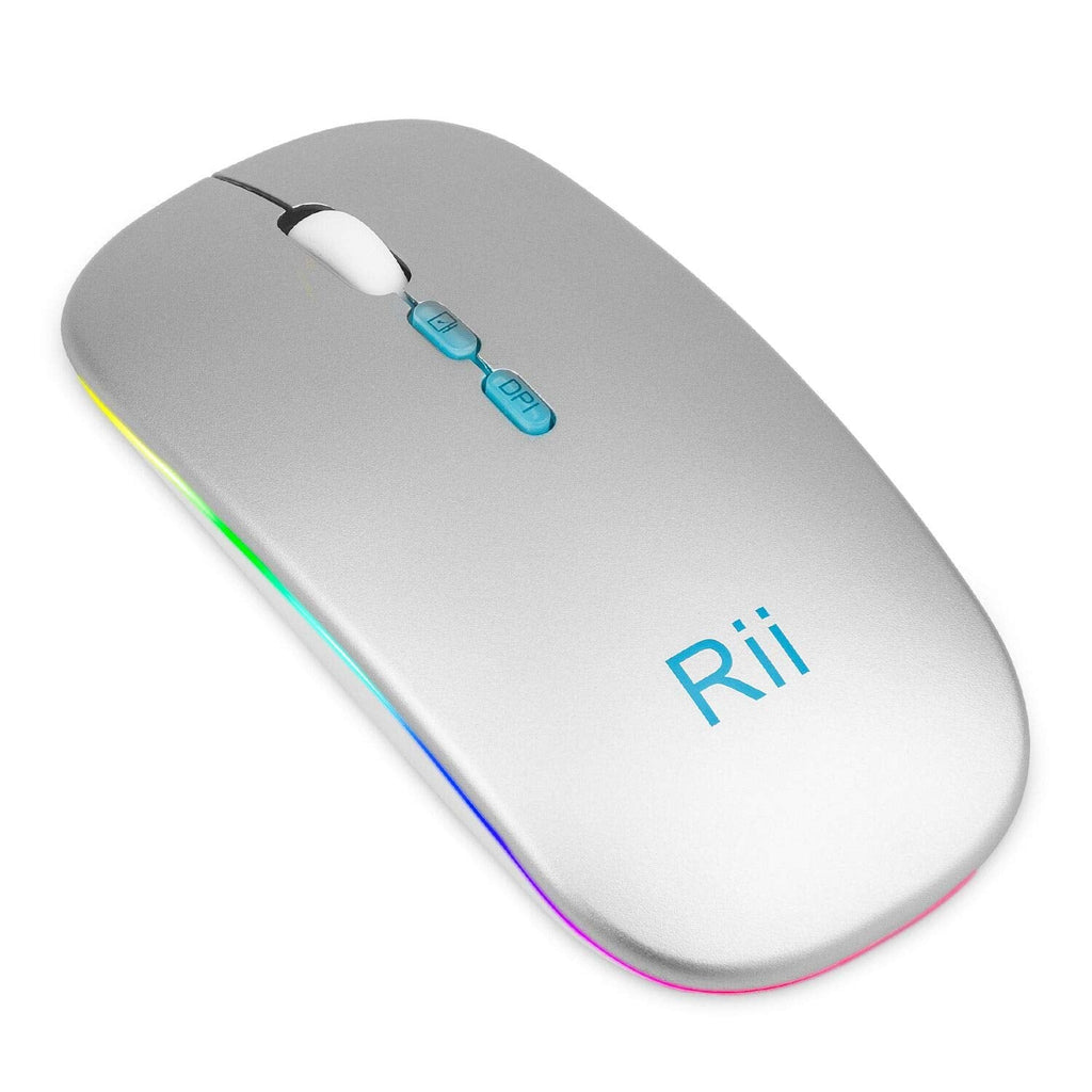 [Australia - AusPower] - Wireless Mouse,Rii RM902 Rechargeable LED Slim Wireless Mouse 2.4G Silent Mouse with USB Receiver,Travel Mouse for Windows,MacBook,Notebook,Android,Mac 