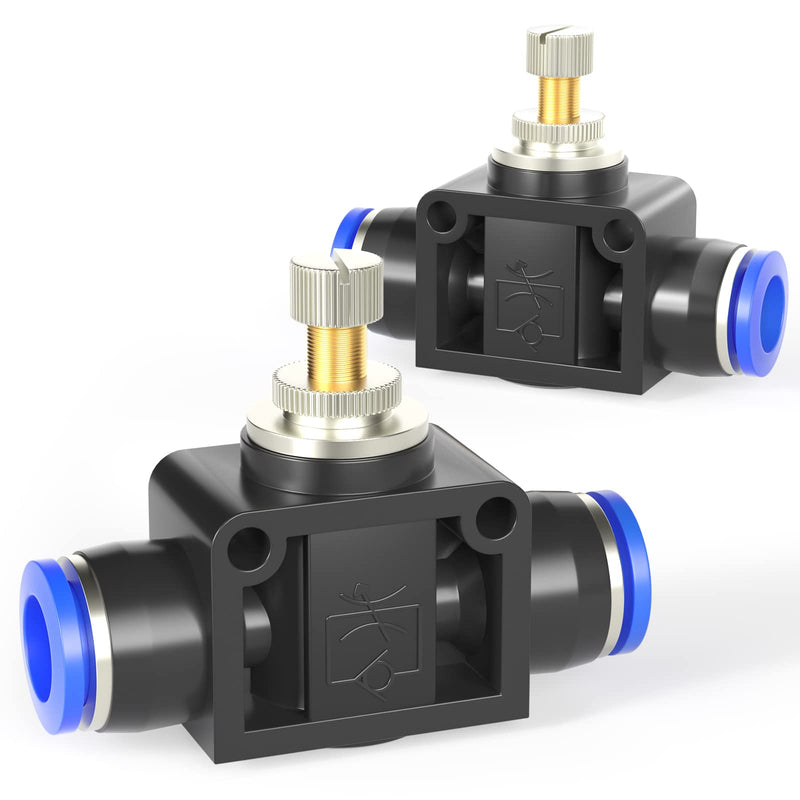 [Australia - AusPower] - TAILONZ PNEUMATIC Air Flow Control Valve with Push-to-Connect Fitting, in-Line Speed Controller Union Straight - 8MM Tube OD x 8MM Tube OD SCF-8 （Pack of 5） 