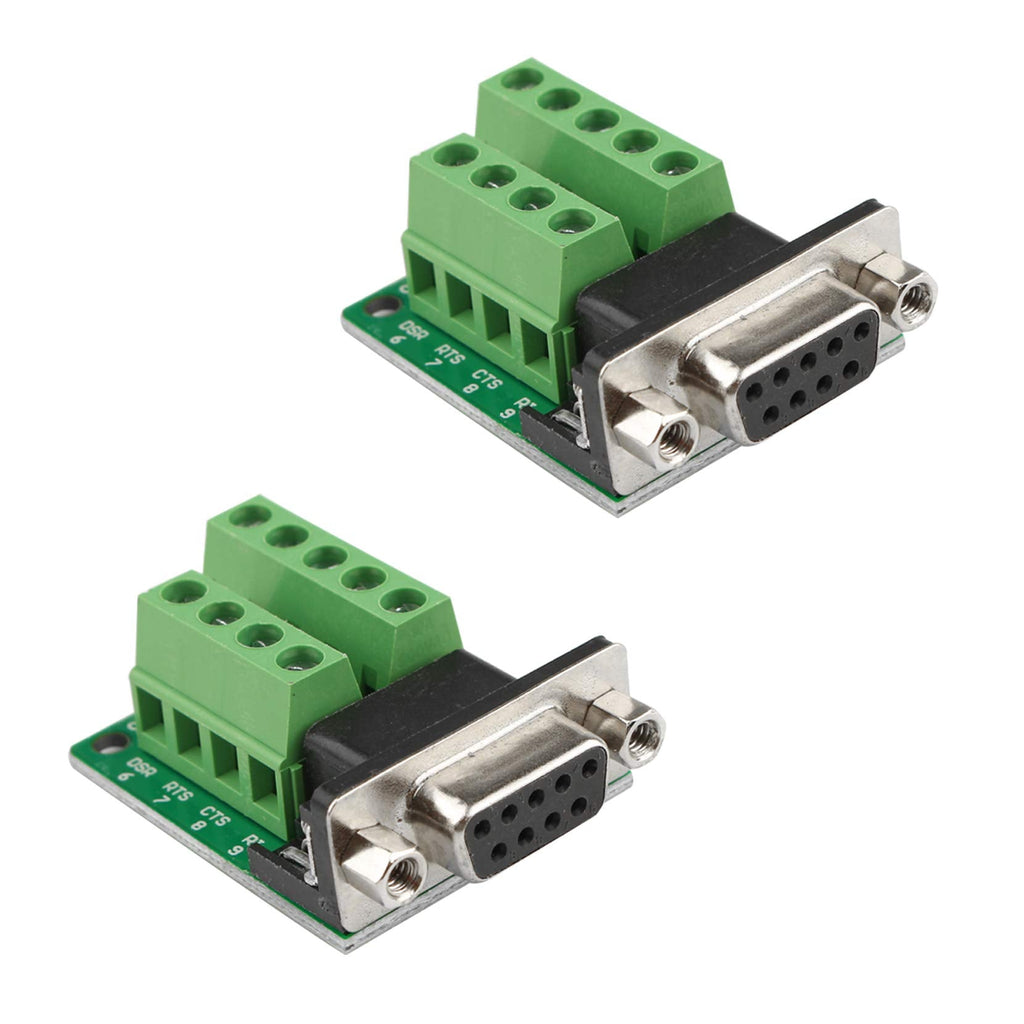 [Australia - AusPower] - Futheda 2PCS D-SUB DB9 RS232 Interface Breakout Board Connector 9 Pin 2 Row Female RS-232 Serial Port Solderless Terminal Block Adapter with Positioning Nuts 