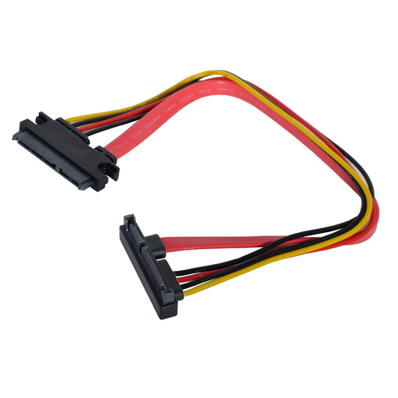 [Australia - AusPower] - Xiwai Down Angled SATA III 3.0 7+15 22 Pin SATA Male to Female Data Power Extension Cable 30cm 