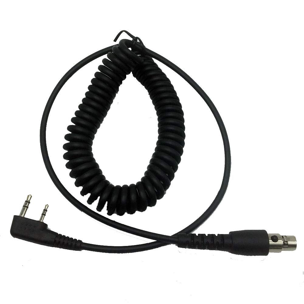 [Australia - AusPower] - Red-Fire Two Way Handheld Radios and Headsets 2-Pin to 5-Pin Coil Cord Cable Compatible with Kenwood/Baofeng/RH5R/RDH/HYT/Relm,CC-Ken Aviation Headset K Cable 