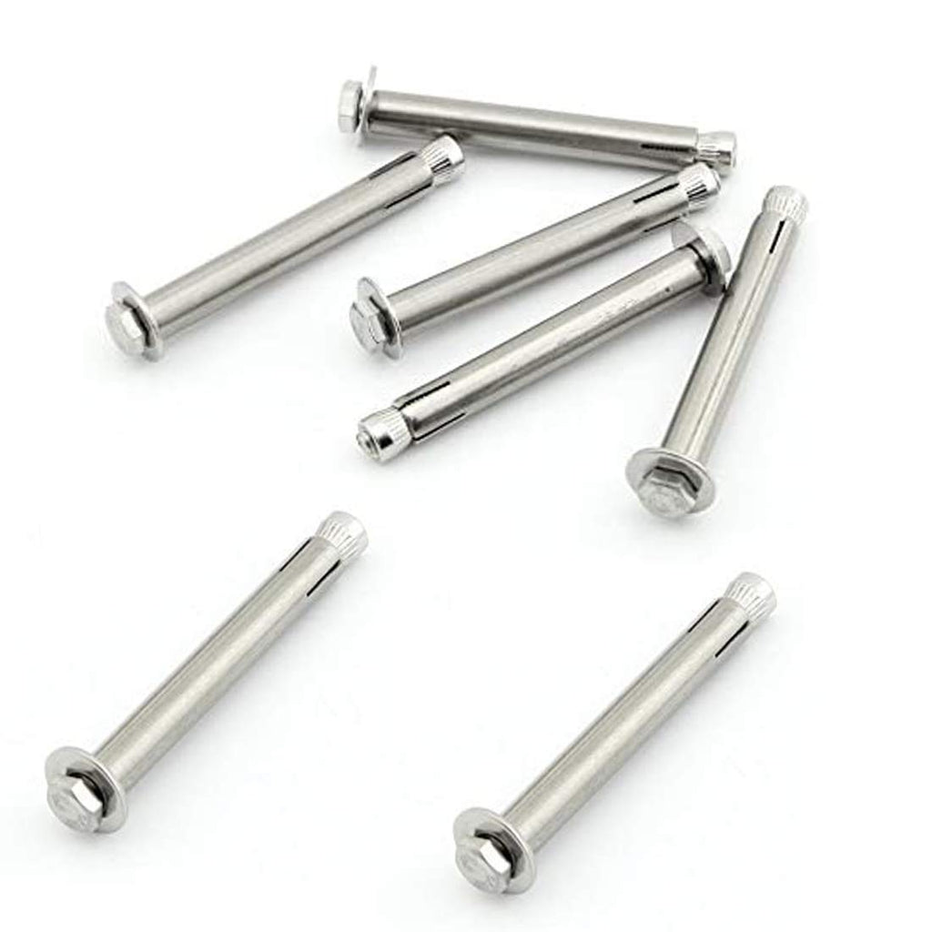 [Australia - AusPower] - Hex Expansion Bolt Hex Head Nut Sleeve Expansion Screw 304 Stainless Steel External Furniture Bolts, Expanding Shield Anchor Screws Bolts Fastener M6x80mm 5 Pack 