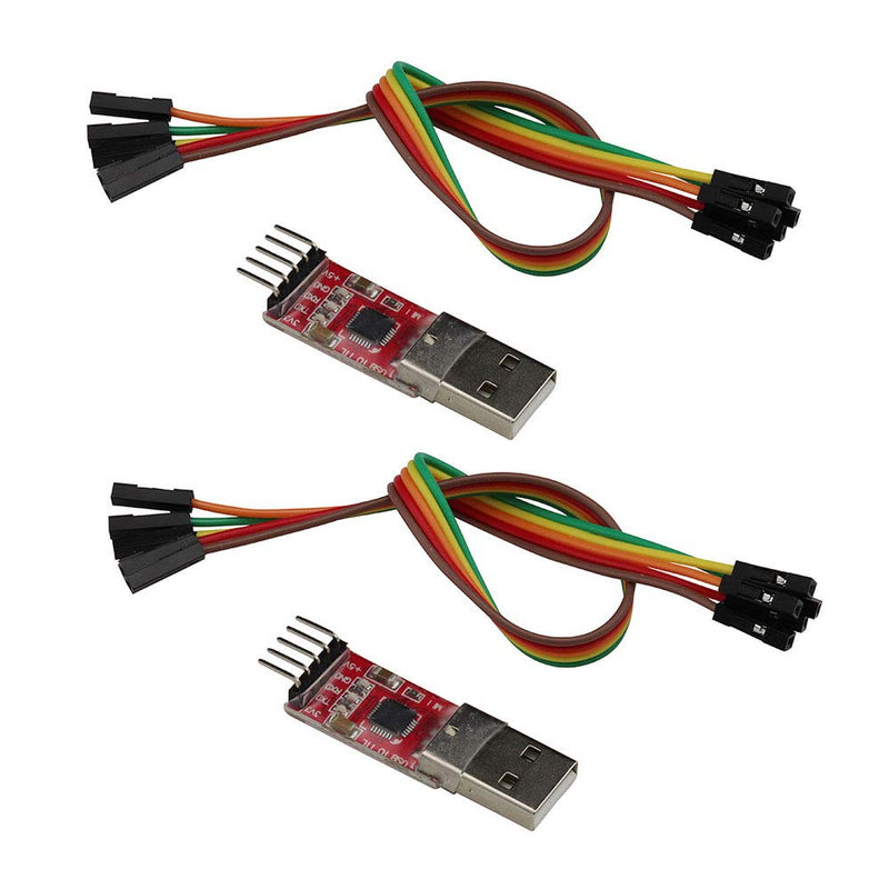 [Australia - AusPower] - VKLSVAN 2PCS CP2102 Serial Module USB to TTL Converter Adapter UART Downloader 3.3V/5V with Jumper Wires 