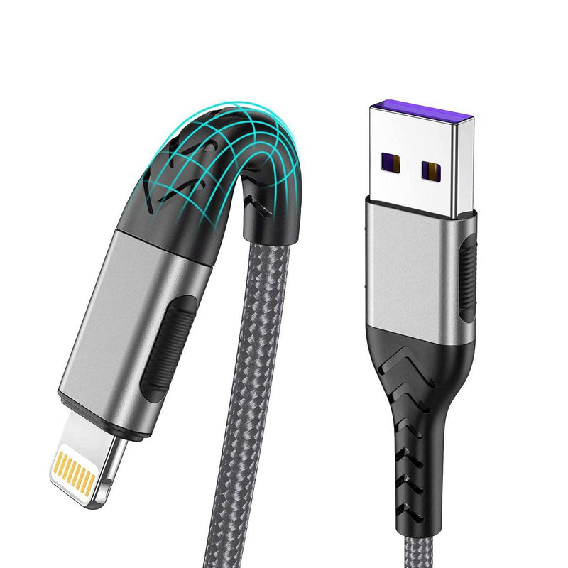 [Australia - AusPower] - iPhone Charger, [MFi Certified] Durcord 3Pack 10FT USB A Cable for Long Lightning Charger Cable, Fast iPhone Charging Cord for iPhone Xs Max/XS/XR/X/8/7/6S/6/Plus/SE/iPad(Silver) Silver 