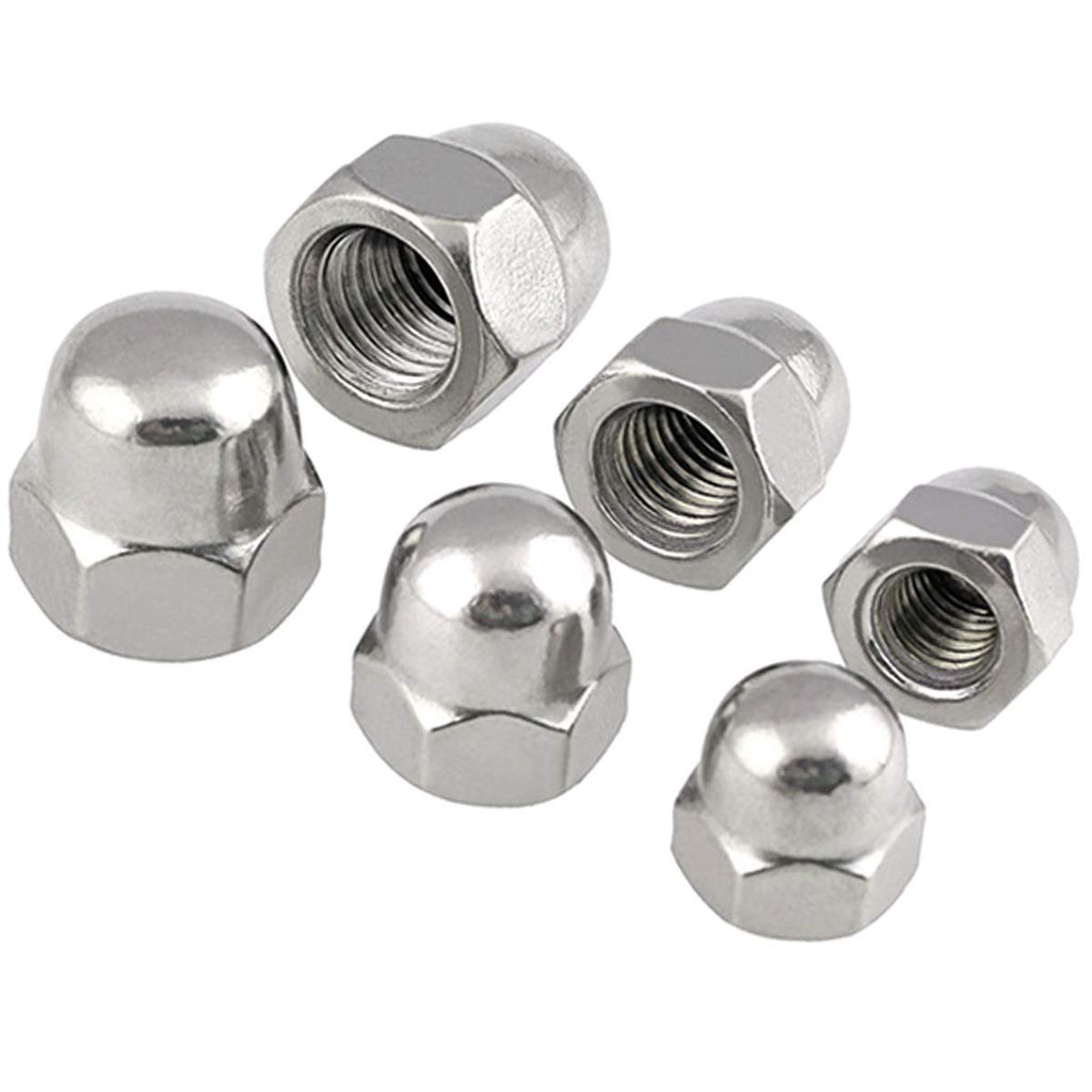[Australia - AusPower] - 100Pcs M3-0.5 Acorn Hex Cap Nuts, 304 Stainless Steel 18-8，Metric Thread Dome Head Nuts，Plain Finish 