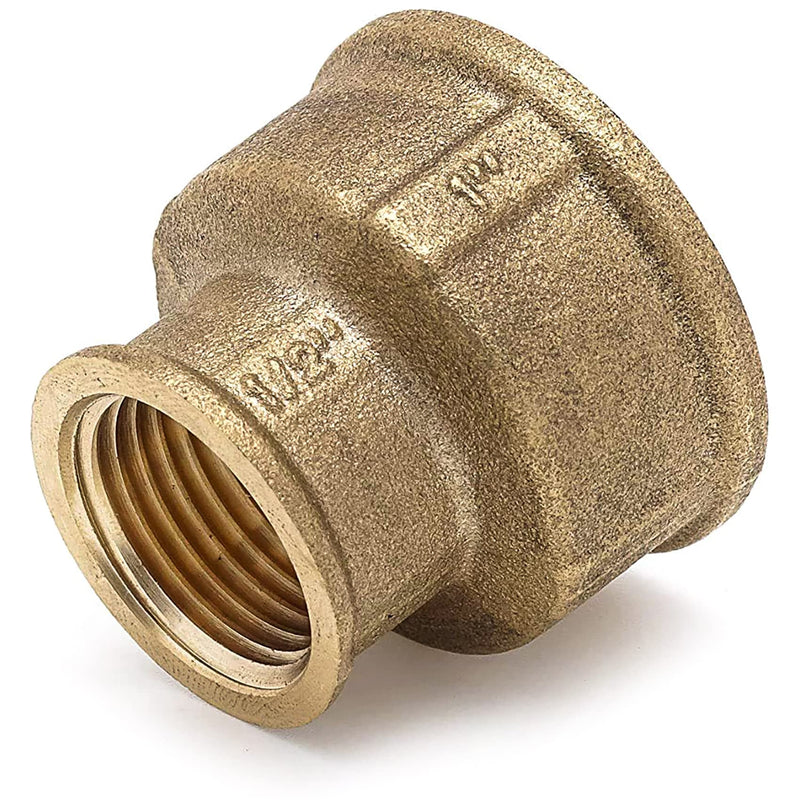 [Australia - AusPower] - Reducing Coupling Brass Pipe Fittings Coupling 1/2" Female x 1” Female Threaded Brass 0,5 inch x 1 inch Female Lead Free Brass Pipe Fitting Brass Coupling 