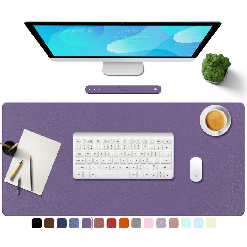 [Australia - AusPower] - TOWWI PU Leather Desk Pad with Suede Base, Multi-Color Non-Slip Mouse Pad, 32” x 16” Waterproof Desk Writing Mat, Large Desk Blotter Protector (Voilet) Voilet 32" x 16" 