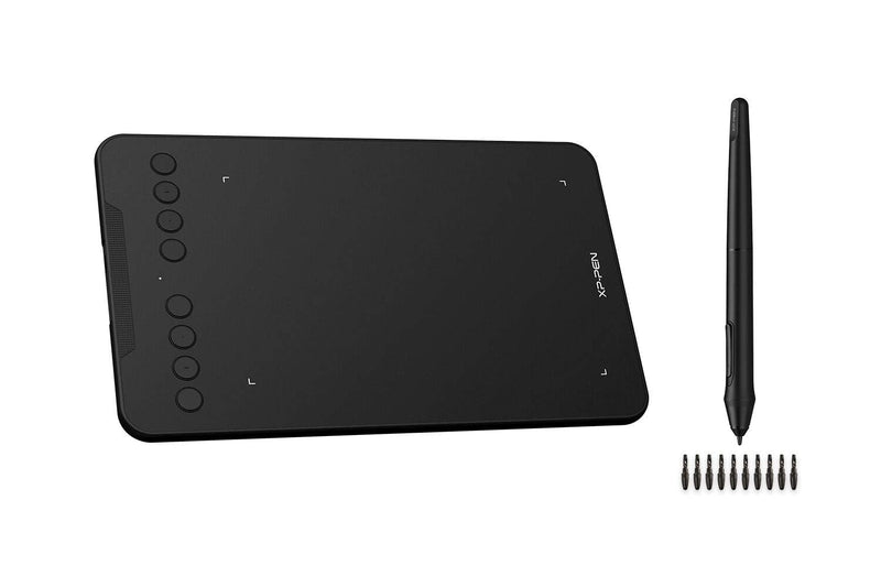 [Australia - AusPower] - XP-PEN Deco Mini7 Graphics Tablet 7 x 4 Inch Pen Tablet with Tilt Support Passive Pen and 8 Customizable Shortcut Keys Drawing Tablet Compatible with Chromebook for Online Teaching/E-Learning Medium Wire 